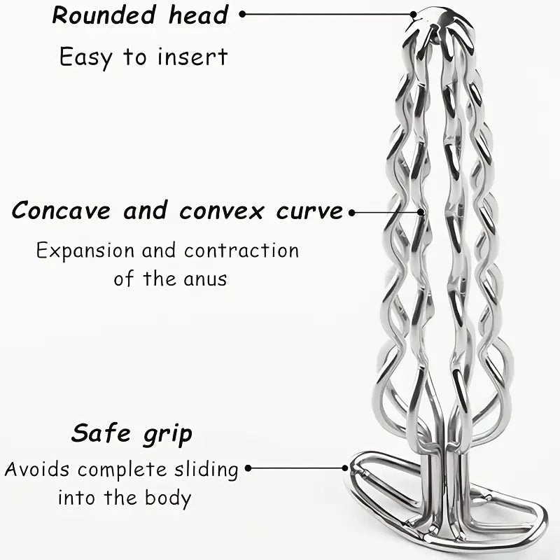 Elegant Metal Anal Plug With Hollow Design For Prostate Massage