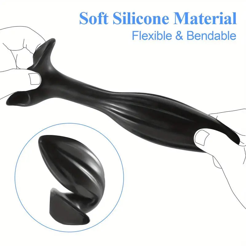 Sleek Black 4.7-Inch Soft Silicone Anal Plug Sex Toy For Men Women Couples