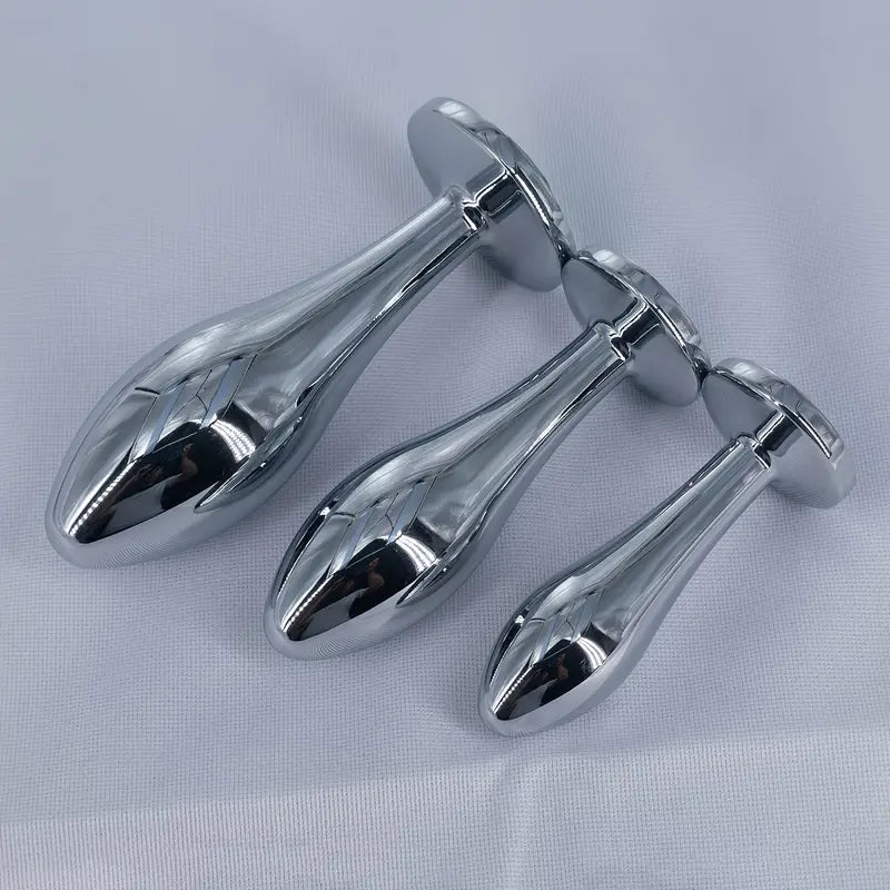 Crystal Diamond Adlut Safety Metal Water Drip Shape Butt Plug Sex Toy