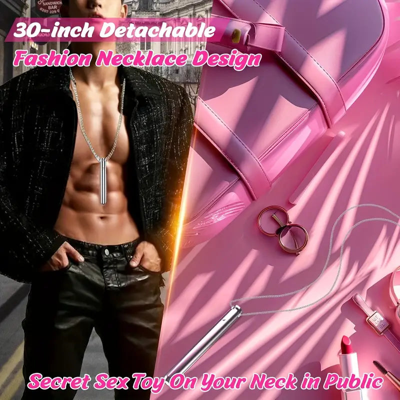 Necklace Stainless Steel Vibrating Butt Plug Long Metal Anal Trainer Vibrator