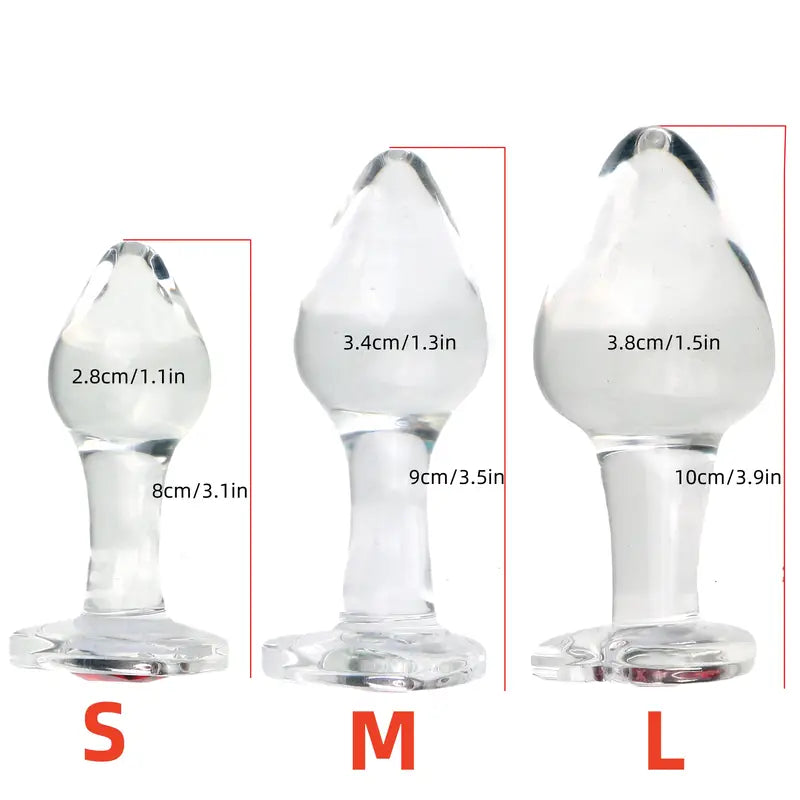 Glass Crystal Heart-Shaped Anal Plug Adult Toy For Couples Men Women