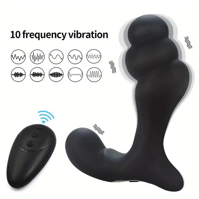 Anal Beads Graduated Anal Toy Prostate Massager with 10 Vibration Modes