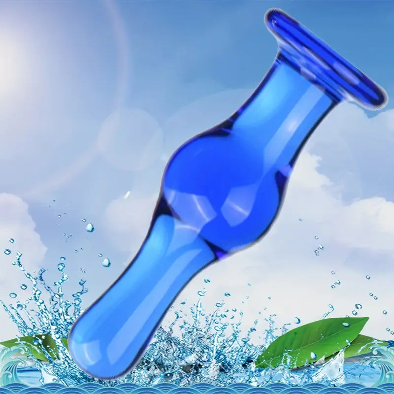 Glass Crystal G-spot Stimulator Butt Plug Pleasure Wand Glass Anal Trainer