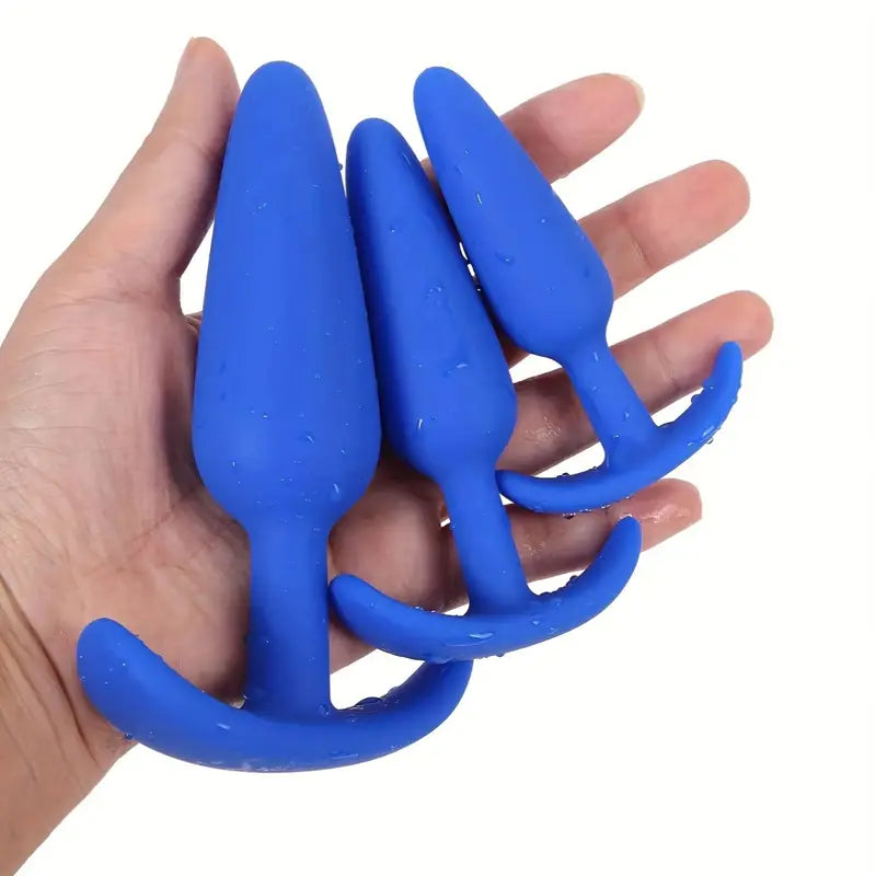 Silicone Ass Plug Training Set with Flared Base Prostate Sex Toys
