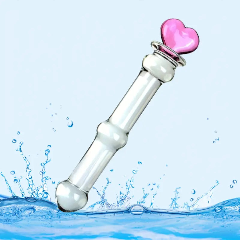Glass Double-Ended Dildo G-Spot Stimulation Butt Plug Pleasure Wand