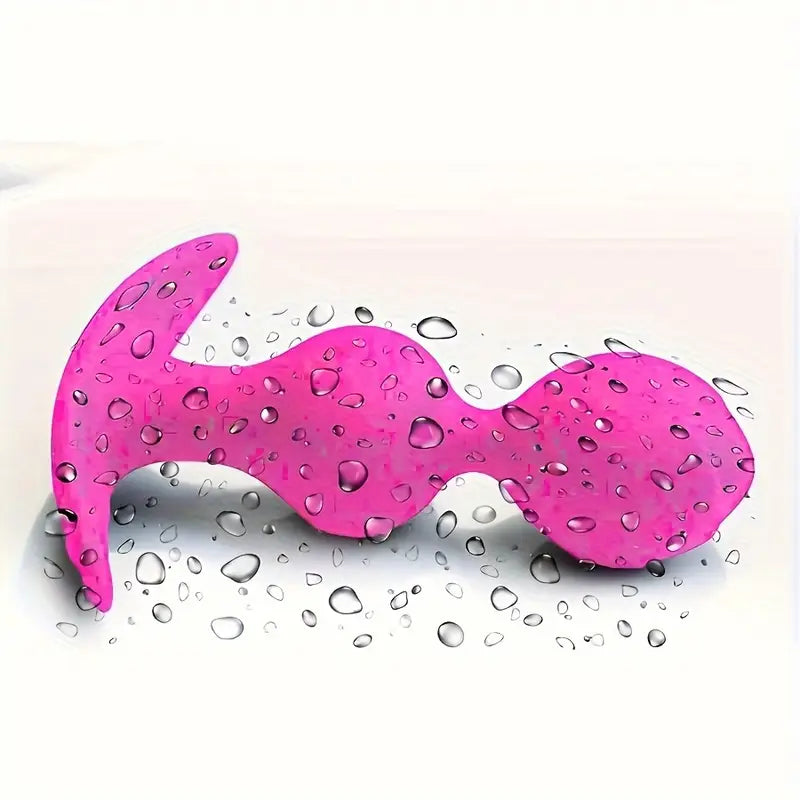 Wearable Pink Silicone Anal Plug With Ball Bearings Prostate Massager