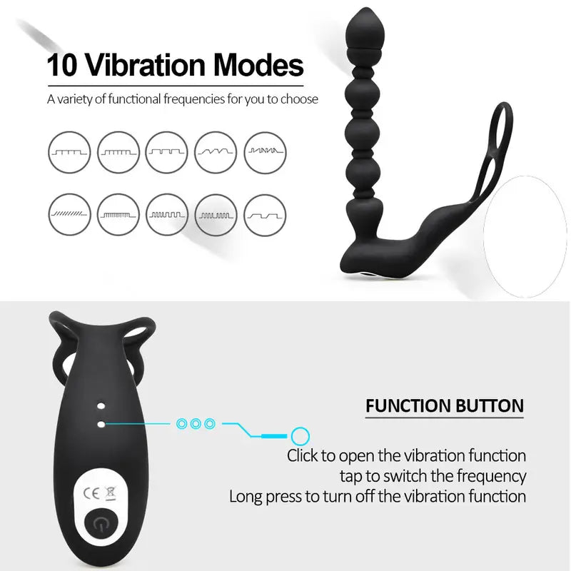 Anal Butt Plug Vibrator With 10 Thrusting Modes Prostate Massager