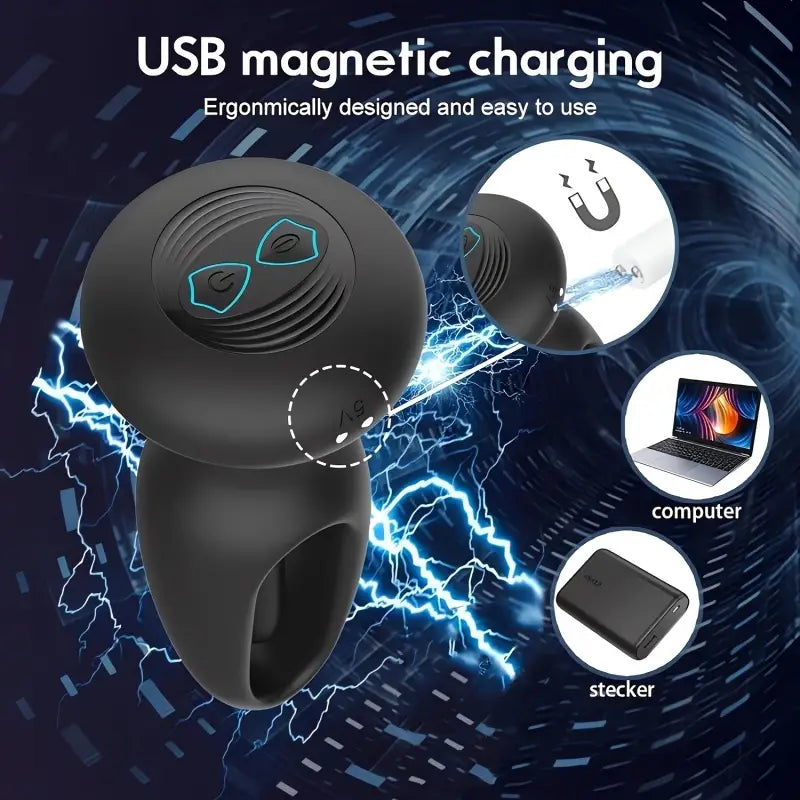 Tapping Modes Massager 10 Vibration Modes Silicone Adult Butt Plug