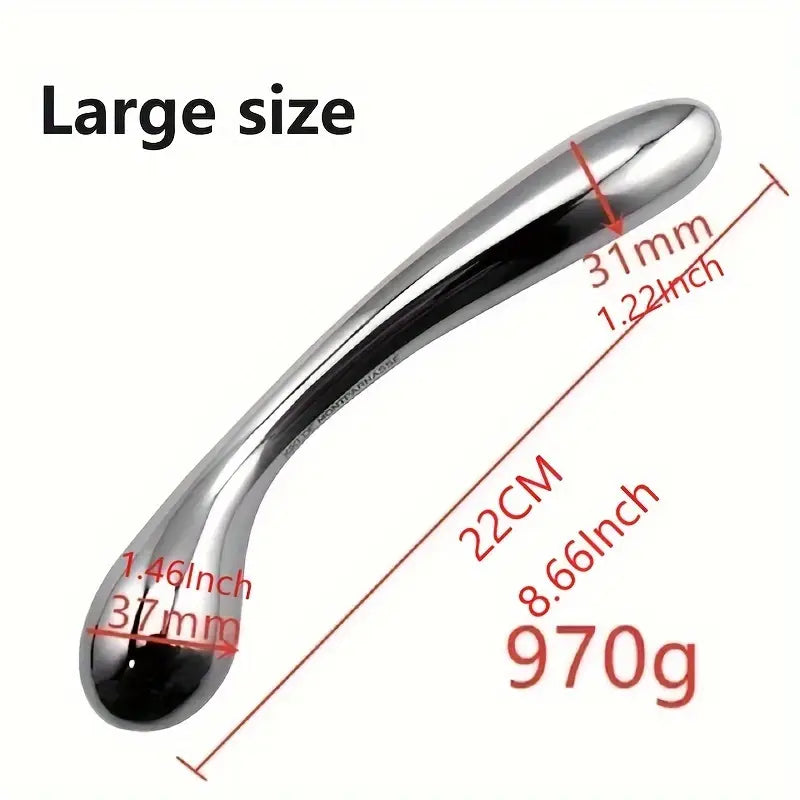 Stainless Steel Large Butt Plug G-Spot Double Dildo Prostate Massager