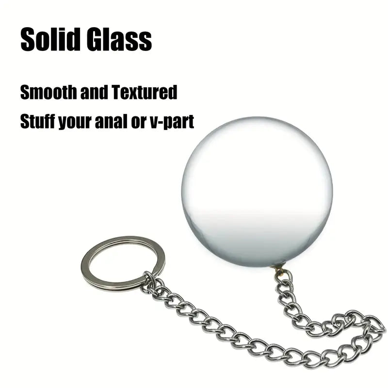 Crystal Glass Anal Beads Weighted Anal Plug With Long Metal Chain