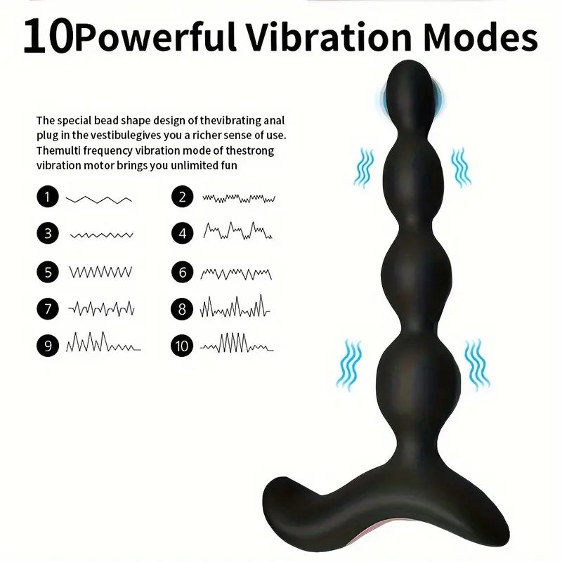 Vaginal G-spot Deep Stimulation Vibrating Beads Butt Plug Sex Stimulator