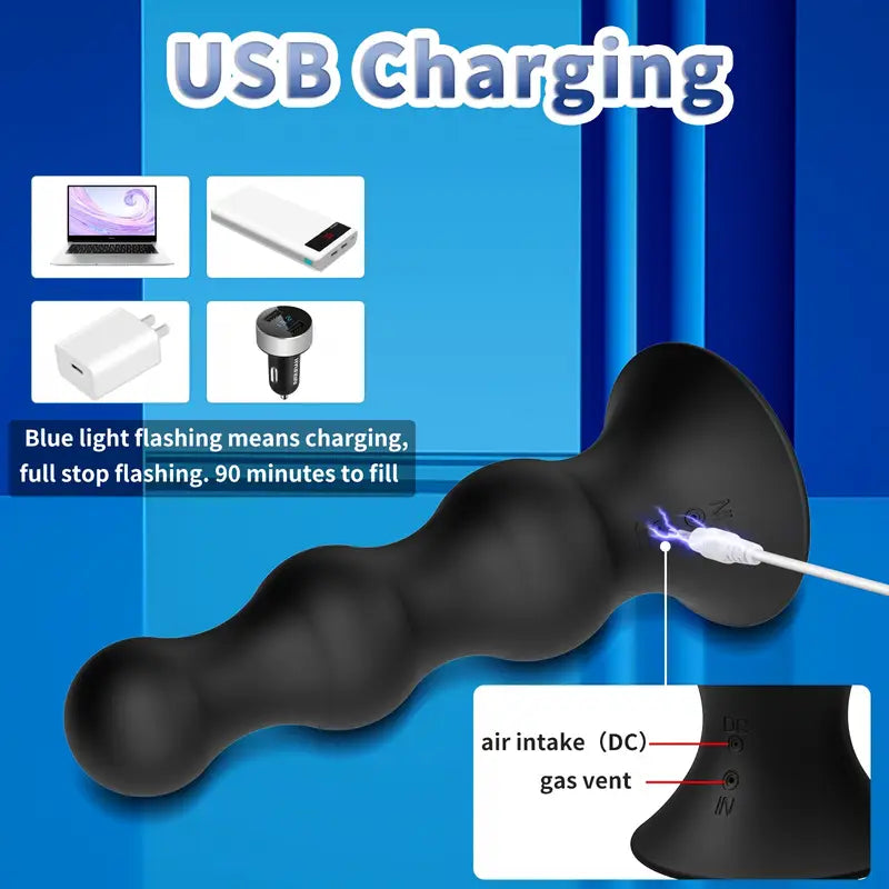 Butt Plug Prostate Massager Silicone 10 Vibration Modes Anal Sex Toy