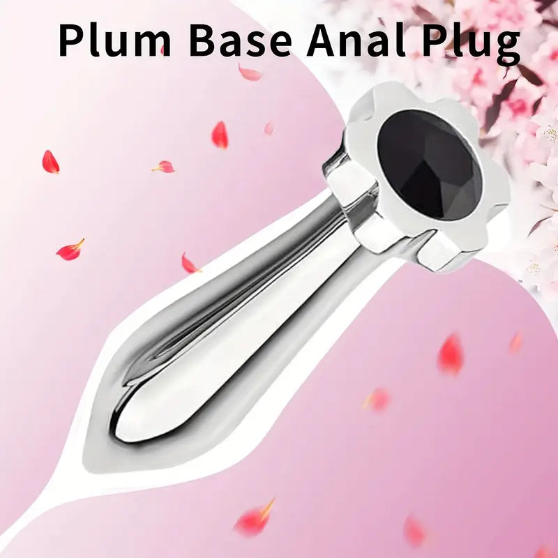 3pcs Anal Trainer Plum Blossom Shape Anal Toys Jeweled Metal Butt Plug