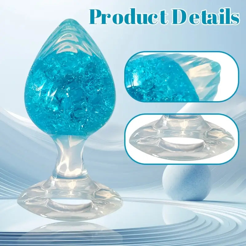 Textured Liquid Silicone Crystal Heart-Shaped Blue Passion Play Intimate Toy