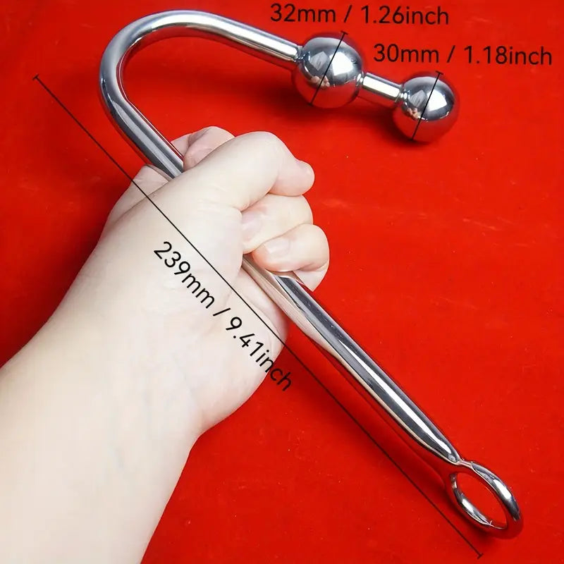 BDSM Anal Hook & Beads Set With Faux Leather Collar Handcuffs Butt Plug