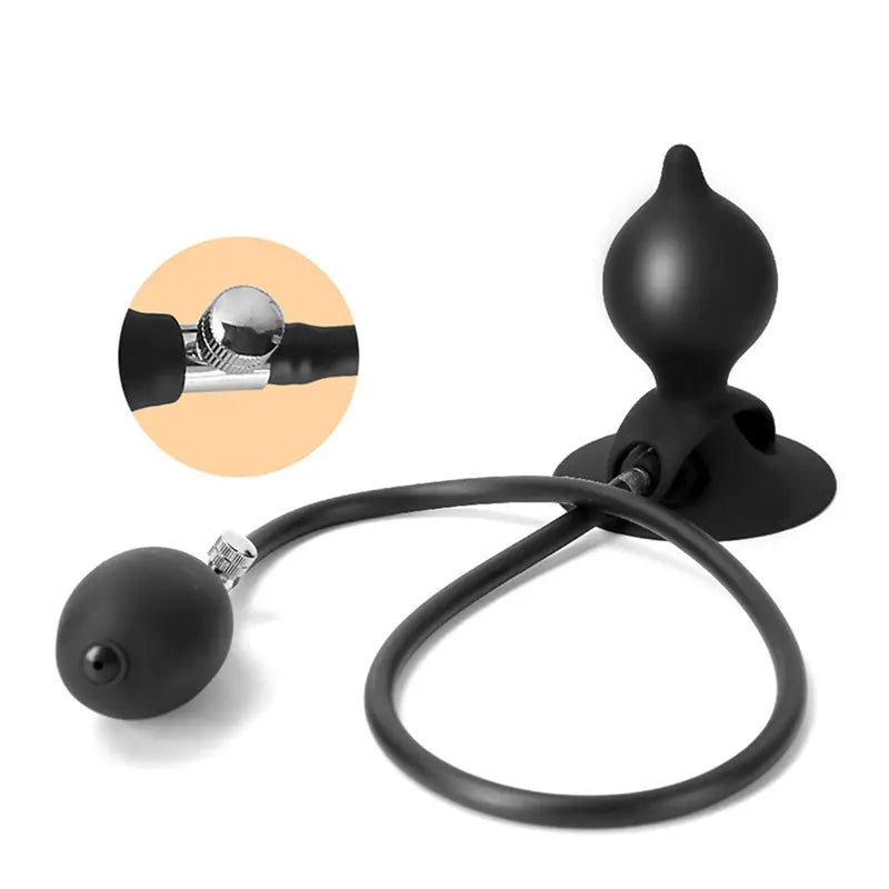 Silicone Inflatable Butt Plug With Suction Cup Adult Toy For Women Men