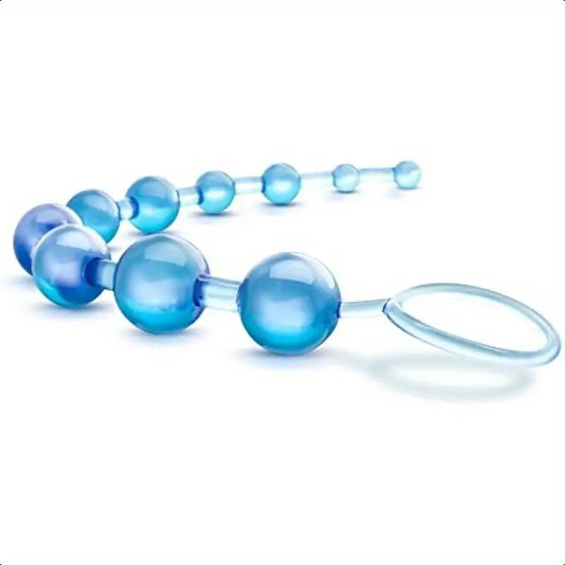 12inch Smooth & Seamless Anal Beads Body-Safe Graduated Blue Beads