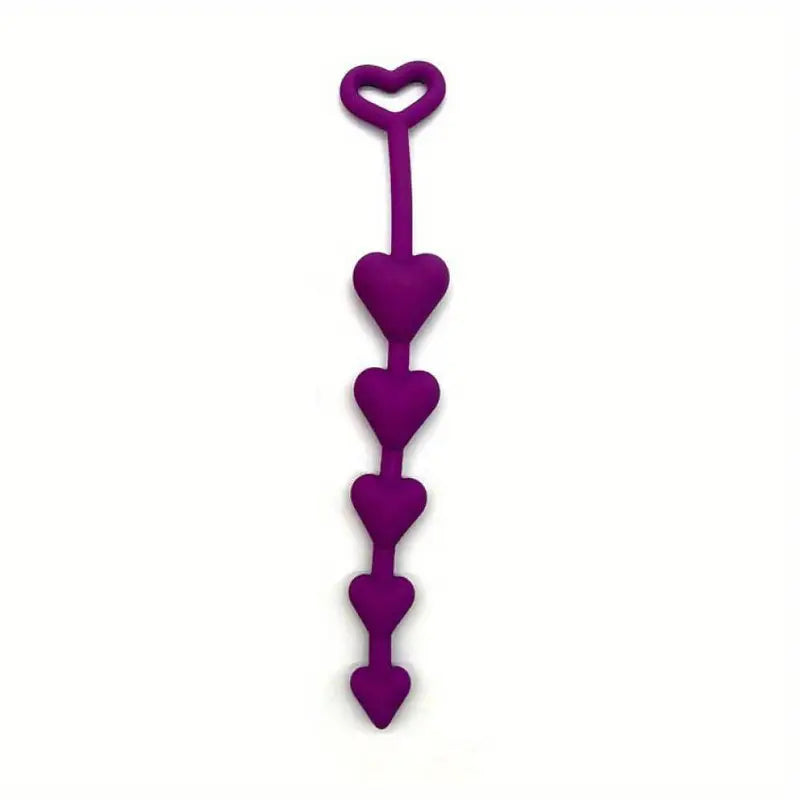 Sexy Silicone Female Harem Heart-Shaped Bead Anal Plug For Sex Orgasm