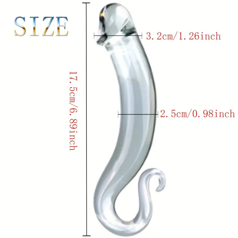 6.89in Crystal Glass Pleasure Wand Dildo Penis Glass Dildo Anal Butt Plug