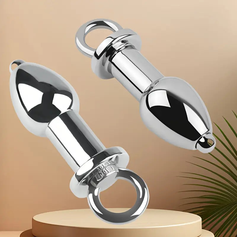 Through-hole Enema Metal Butt Plug With Removable Insert Anal Plug