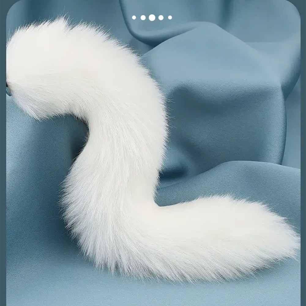 Detachable Faux Fur Fox Tail Metal Anal Plug Role-playing Anal Sex Toy