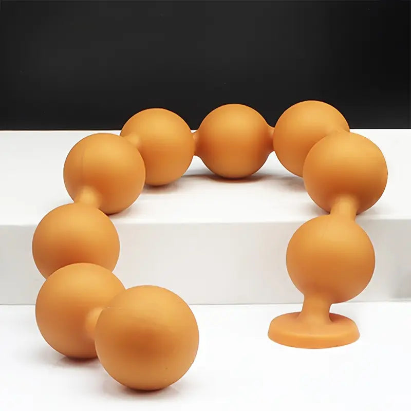 9 Balls Liquid Silicone Anal Beads Soft Butt Plug Colon/Prostate Massage