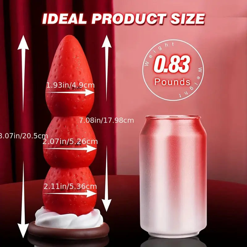 Strawberry Cake Extra Large Anal Plug Liquid Silicone Big Butt Anal Plug