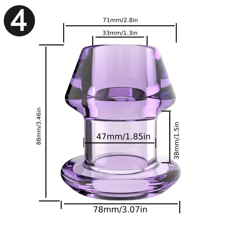 4pcs Purple Jelly Hollow Anal Plugs 4 Sizes Tunnel Expanders For Adults