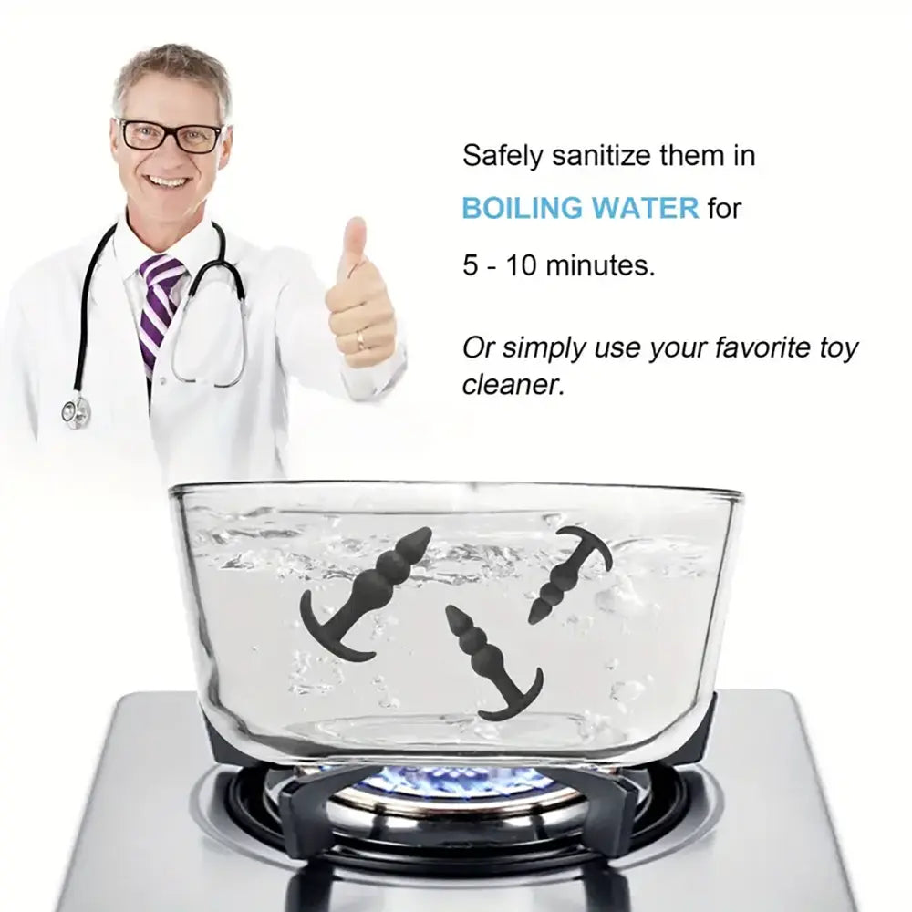 Silicone Arc-Shaped Bead Anal Plug Portable Dual-Use For Men Women