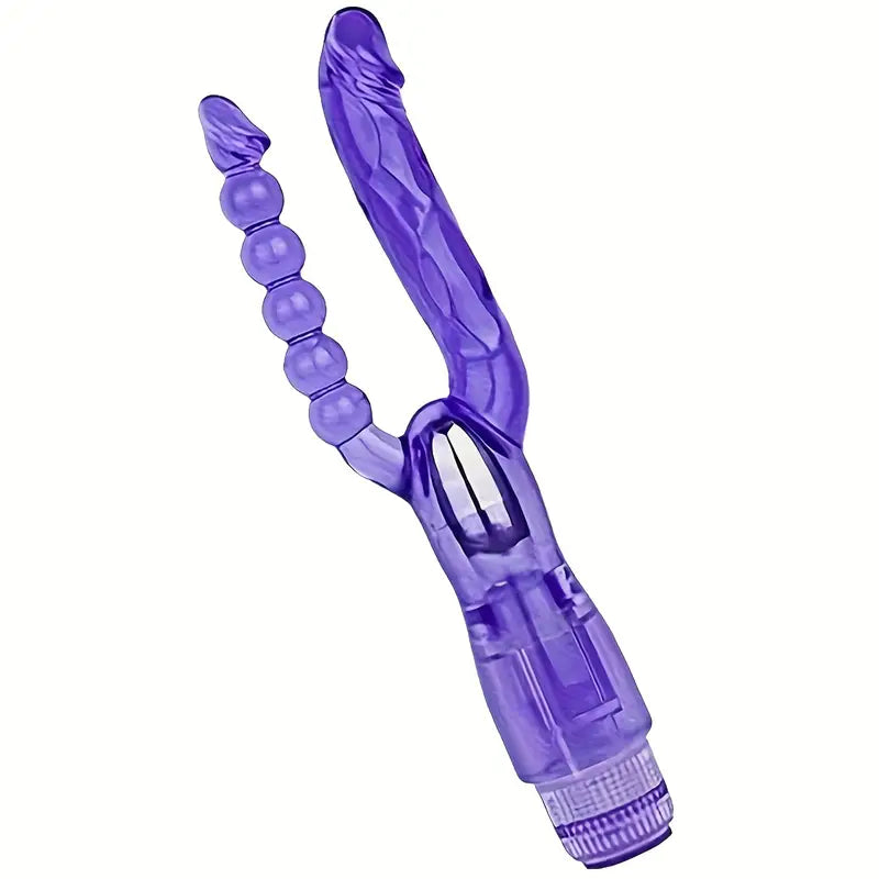 Double-Ended Vibrating Dildos Dual Penetration G-spot Vaginal Anal Beads