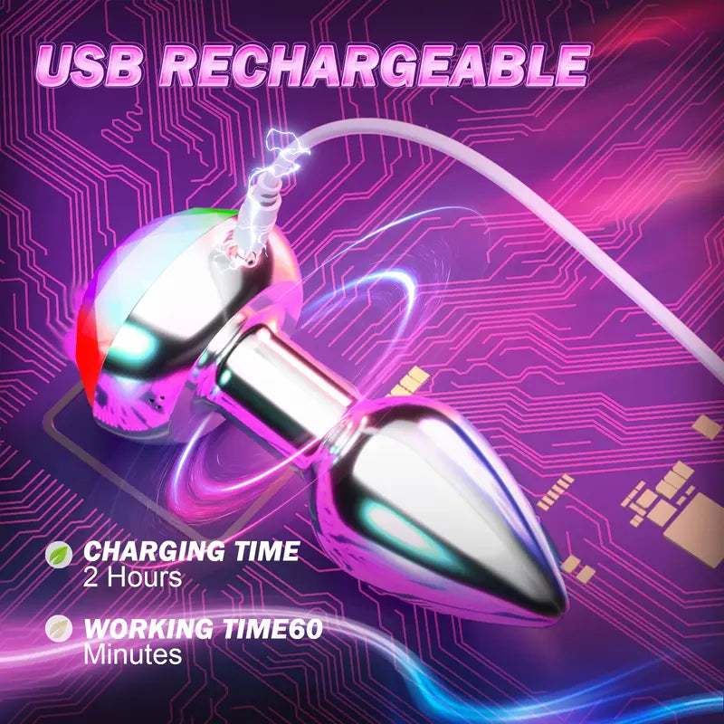 Voice-Controlled Luminous LED Anal Plug Vibrator Prostate Massager