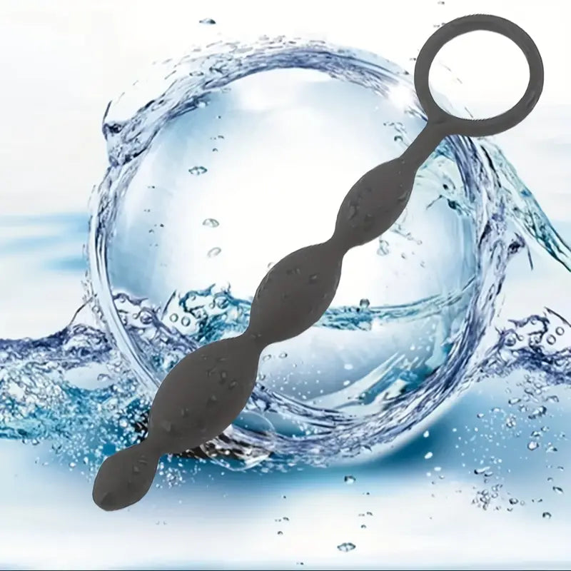 Silicone Anal Beads Butt Plug With Pull Ring Flexible Anal Chain Butt Plug