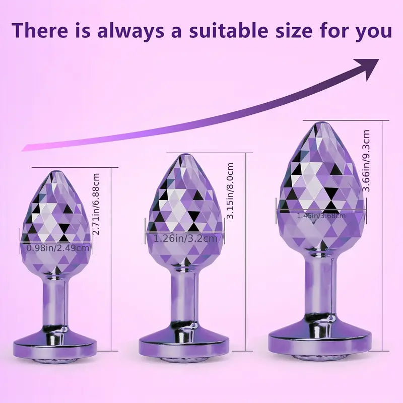 Luxury Geometric Diamond Design Reusable Durable Metal Anal Plug