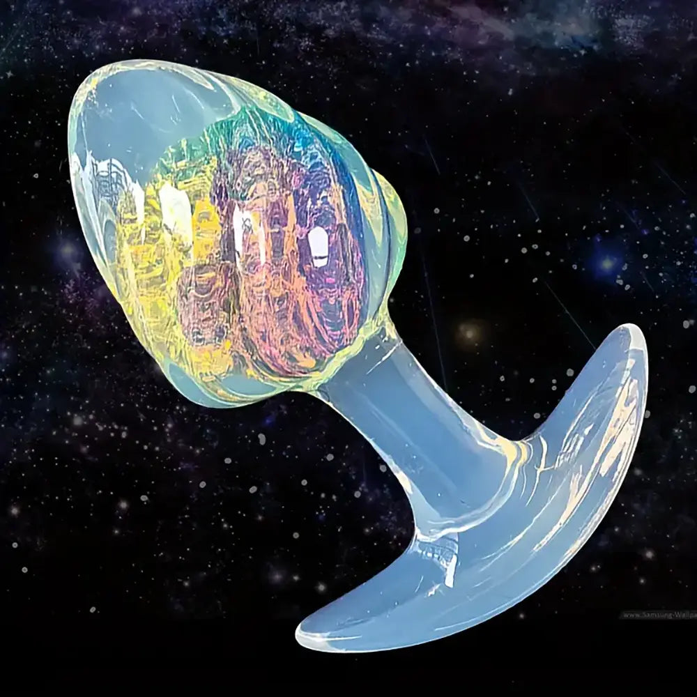 Transparent Color-Changing Silicone Butt Plug Textured Anal Toy