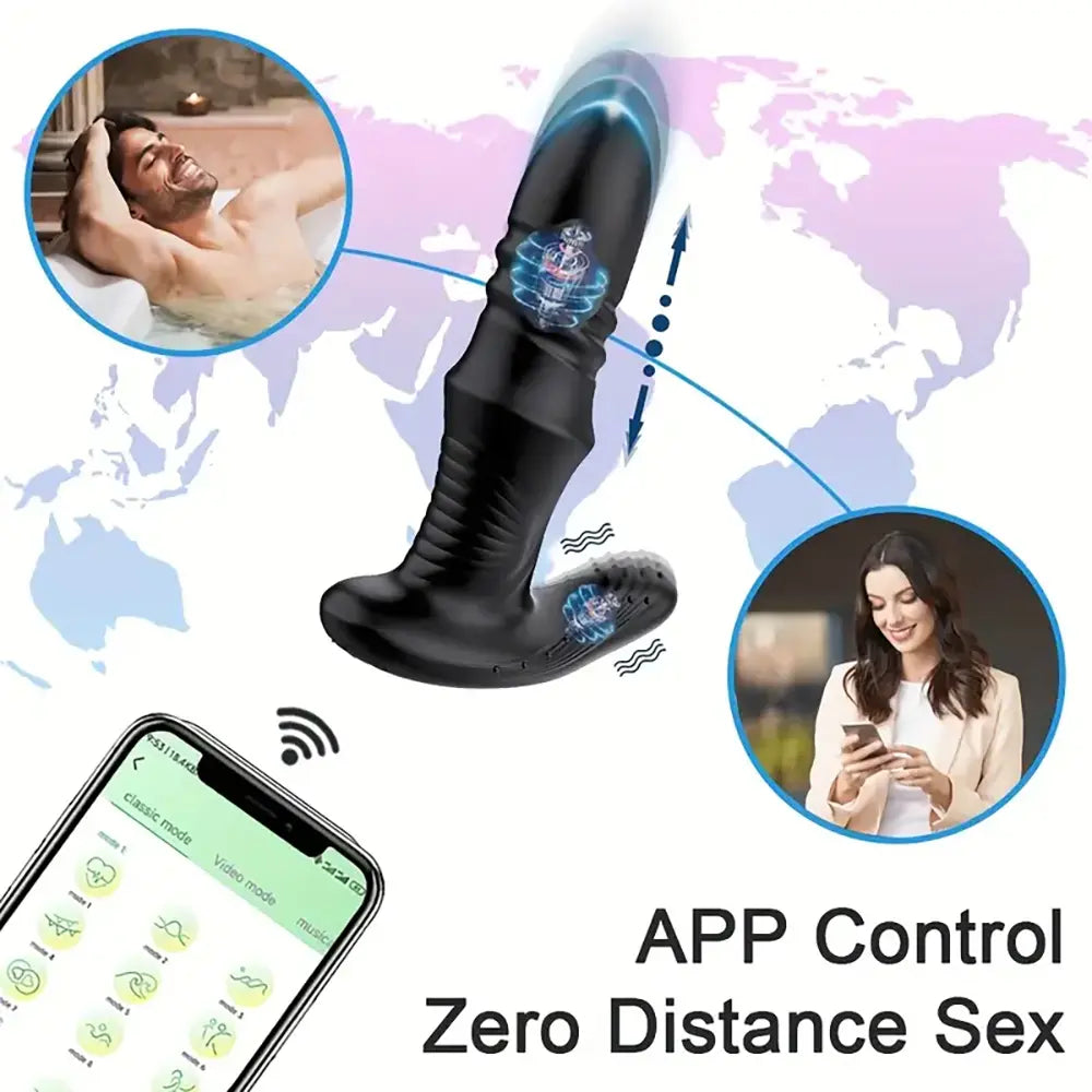 Vibrating Butt Plug Toy Rechargeable Powered App Function Anal Toy