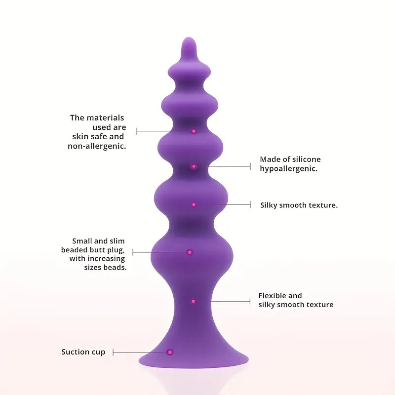 Small Slim Smooth Thread Silicone Soft Butt Plug For Anal Expansion