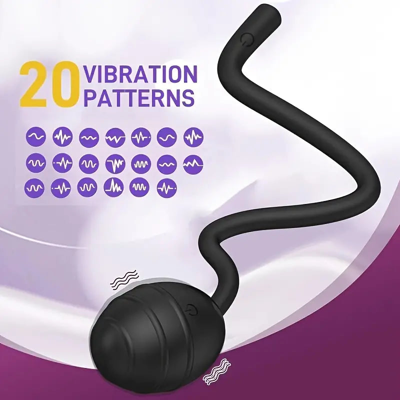 Rolling Ball Anal Plug Silicone Prostate Massager Strong Vibration Anal Trainer