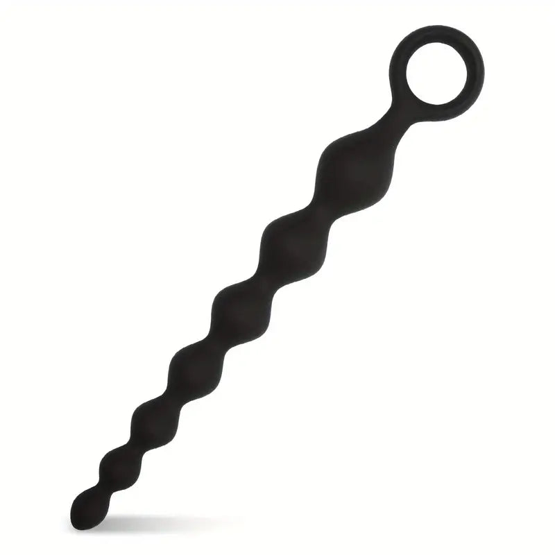 Unisex Premium Silicone Anal Plug With Beaded Ring Design For Stimulation