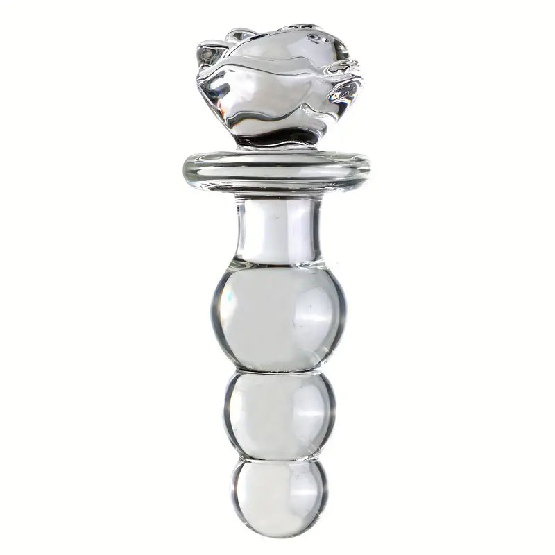 Transparent Rose Bead Anal Plug Anal Masturbation And Expansion Tool