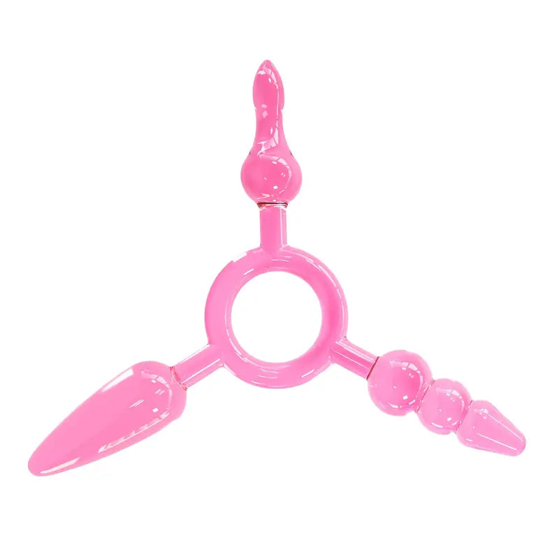 Vibrant Three-headed Anal Beads Butt Plugs For Expanding Anal Sex Toy