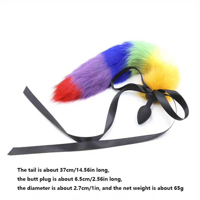 Anal Plug with Faux Tail Cosplay Silicone Butt Plug Adult Toy For Women