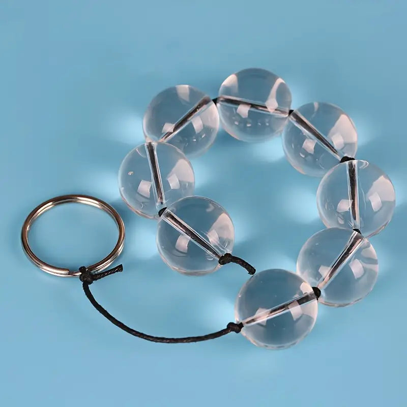 Anal Beads Toy Manual Use Transparent Spherical Beads With String Ties
