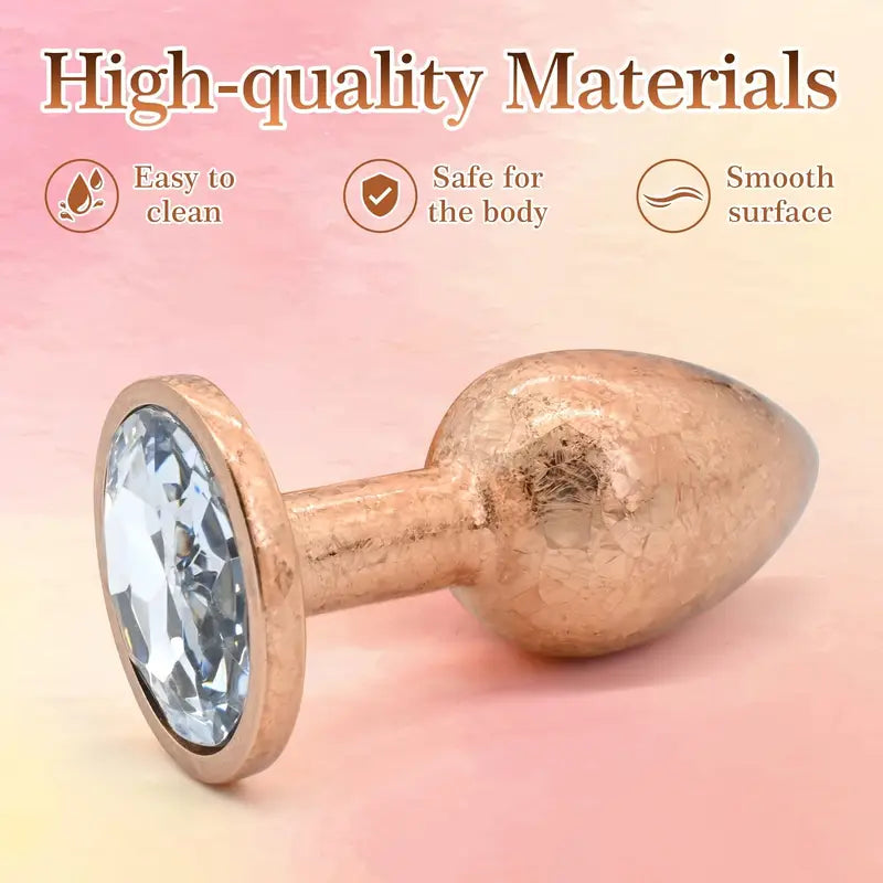 Butt Plug Sex Toy With Jeweled Base G Spot Stainless Steel Anal Set