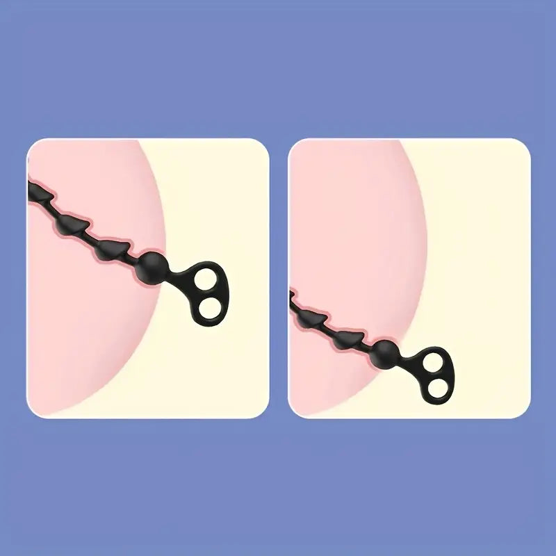 Black Anal Butt Plug For Anal Beads Stimulation Pleasure Trainer Kit