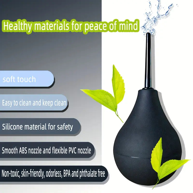 Silicone Irrigation Bulb Set 7.9oz Cleaning Rinse Hose Nozzles Enema Shower