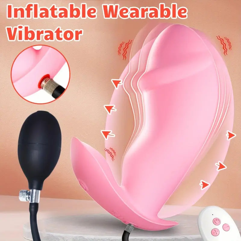 Inflatable Butt Plug Anal Vibrator Liquid Silicone Prostate Massager