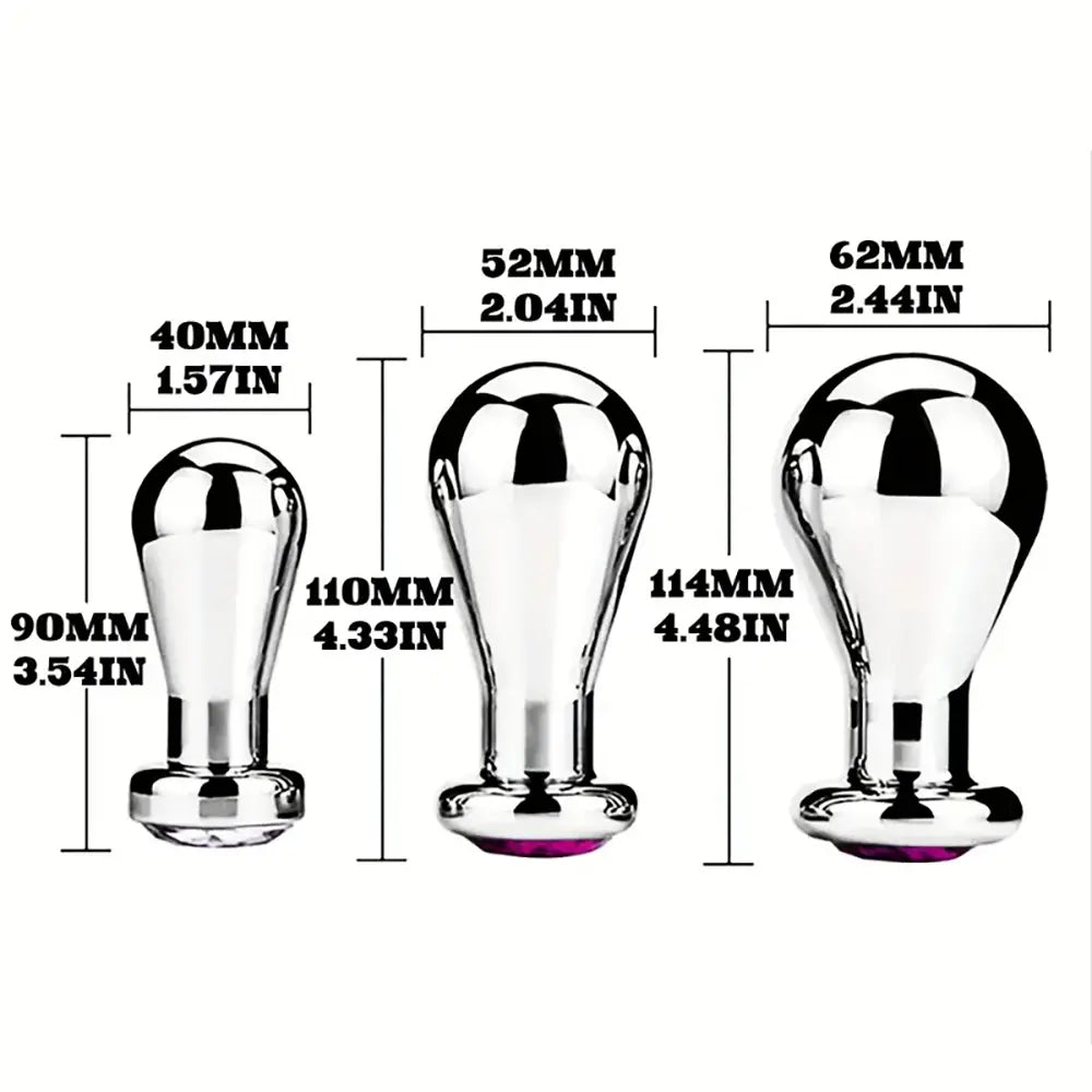 Unisex Metal Anal Plug Toy Sex Accessory For Anus Dilation Stimulation