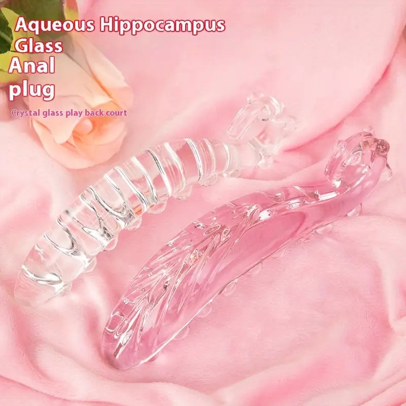 Crystal Seahorse Glass G-Spot Stimulation Anal Plug Clear Masturbator