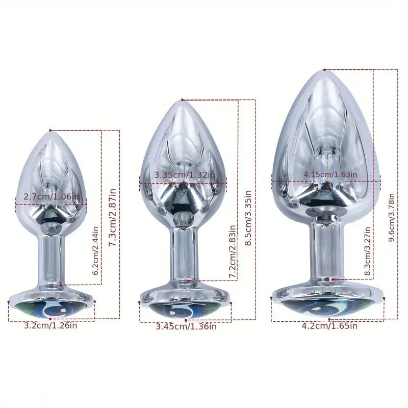 Metal Round Anal Plug With Various Pattern Sequins Alternative Toy