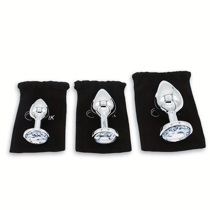 Anal Plug Set Premium 3 Sizes Metal Butt Plugs Comfortable Anal Toys